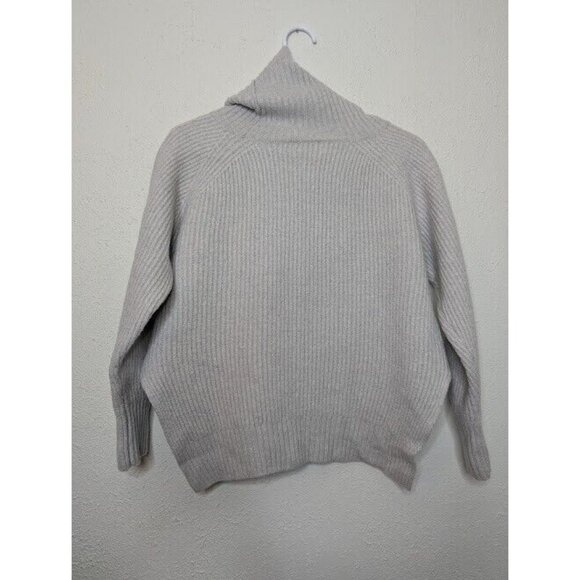 Wilfred Free‎ Aritzia 100% Merino Wool Turtleneck Sweater High-Low Gray Medium - Picture 1 of 5